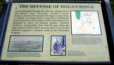 The Defense of Dogan Ridge Marker. Click for full size. The Defense of Dogan Ridge Marker image. Click for full size.