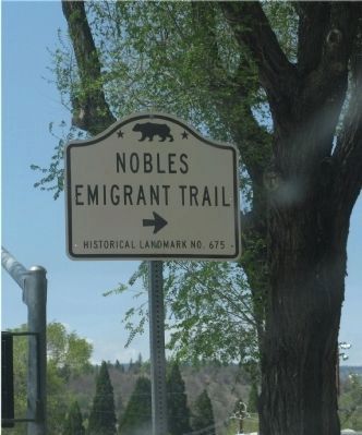 Noble Emigrant Trail State Historic Marker Directional Sign image. Click for full size.