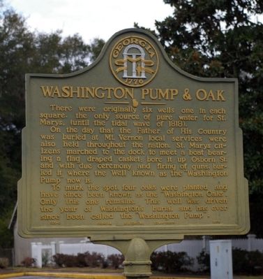 Washington Pump & Oak Marker image. Click for full size.