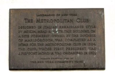 The Metropolitan Club Marker. Click for full size. The Metropolitan Club Marker image. Click for full size.