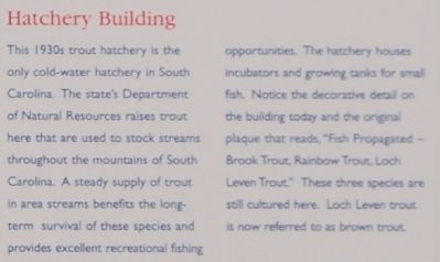 Walhalla State Fish Hatchery Marker - Hatchery Building image. Click for full size.