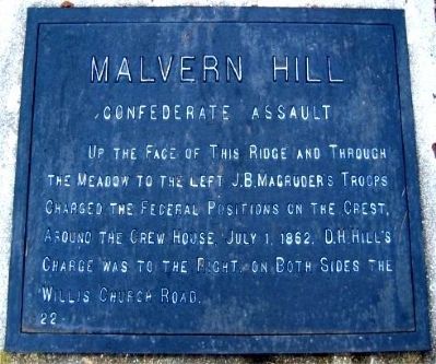 Malvern Hill Marker. Click for full size. Malvern Hill Marker image. Click for full size.