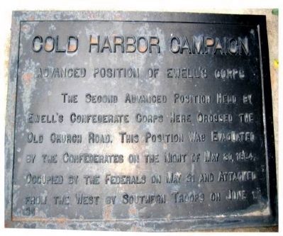 Cold Harbor Campaign Marker. Click for full size. Cold Harbor Campaign Marker image. Click for full size.