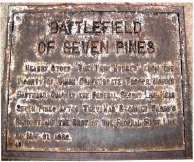 Battlefield of Seven Pines Marker image. Click for full size.
