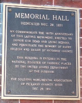 Memorial Hall Marker. Click for full size. Memorial Hall Marker image. Click for full size.