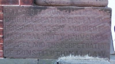 Memorial Hall Dedication Stone. Click for full size. Memorial Hall Dedication Stone image. Click for full size.