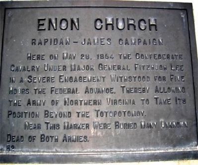 Enon Church Marker. Click for full size. Enon Church Marker image. Click for full size.