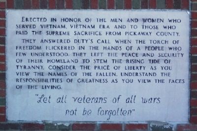 Pickaway County Vietnam Veterans Memorial Marker image. Click for full size.