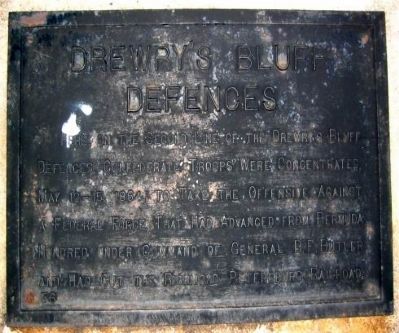 Drewrys Bluff Defences Marker image. Click for full size.