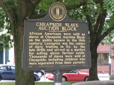 Cheapside Slave Auction Block Marker image. Click for full size.