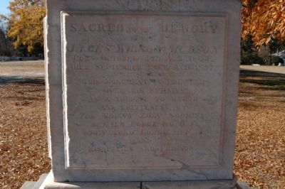 James Wilson Hudson Monument, East Face. Click for full size. James Wilson Hudson Monument, East Face image. Click for full size.