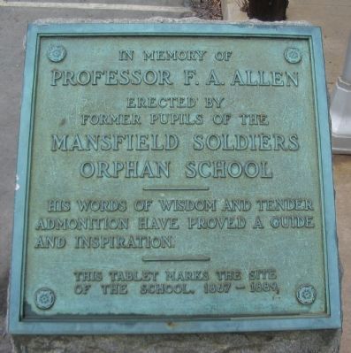 Mansfield Soldiers Orphan School Marker image. Click for full size.