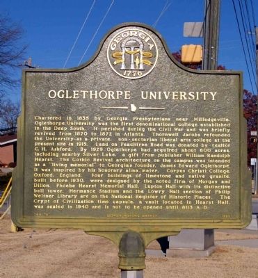 Oglethorpe University Marker image. Click for full size.