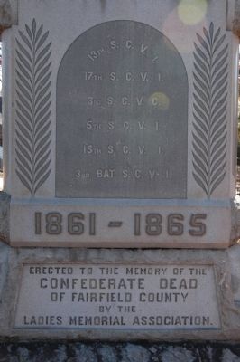 Fairfield County Confederate Monument Marker. Click for full size. Fairfield County Confederate Monument Marker image. Click for full size.