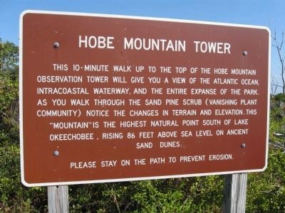 Hobe Mountain Tower information sign image. Click for full size.