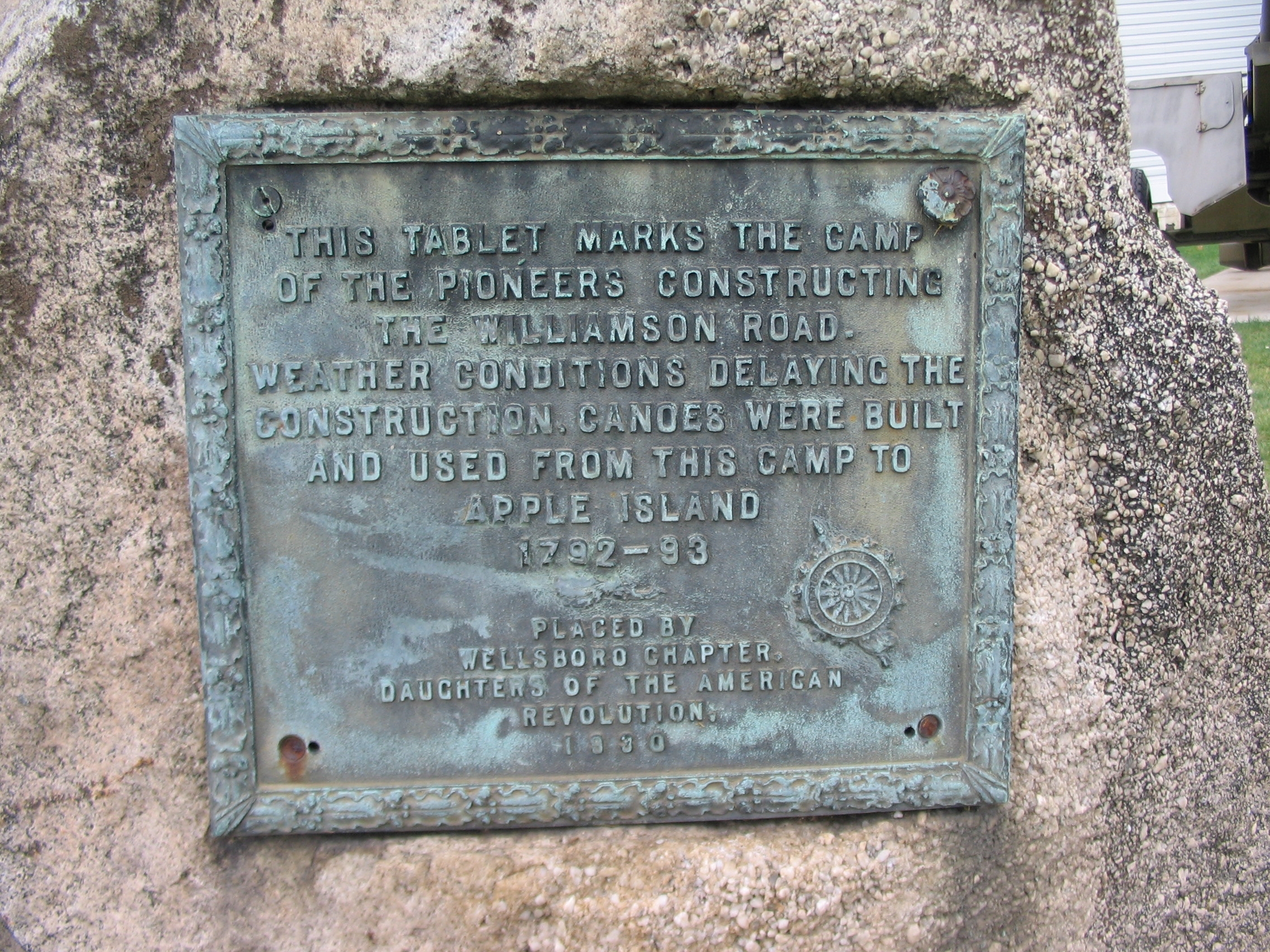 Camp of the Pioneers Marker