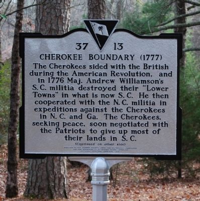Cherokee Boundary (1777) Marker - Front image. Click for full size.