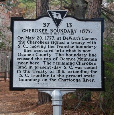 Cherokee Boundary (1777) Marker image. Click for full size.