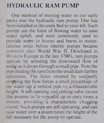 The Oconee Waterwheel Marker: Hydraulic Ram Pump image. Click for full size.