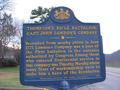Thompson's Rifle Battalion: Marker image. Click for full size.