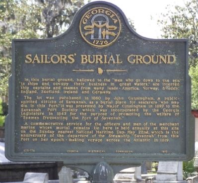 Sailors' Burial Ground Marker. Click for full size. Sailors' Burial Ground Marker image. Click for full size.