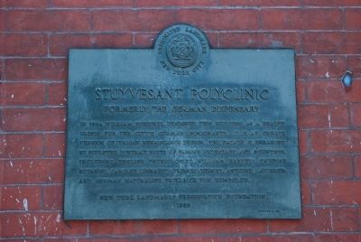 Stuyvesant Polyclinic Marker. Click for full size. Stuyvesant Polyclinic Marker image. Click for full size.