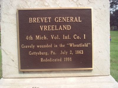 Plaque on the Grave of Michael J. Vreeland image. Click for full size.