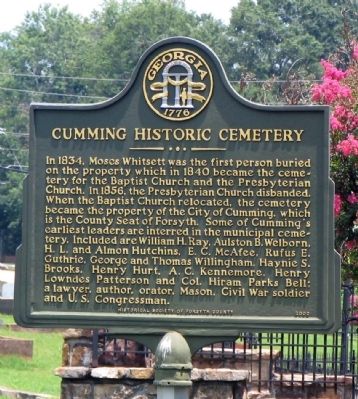 Cumming Historic Cemetery Marker image. Click for full size.