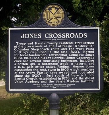 Jones Crossroads Marker image. Click for full size.