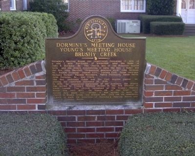 Dorminy's Meeting House Young's Meeting House Brushy Creek Marker image. Click for full size.