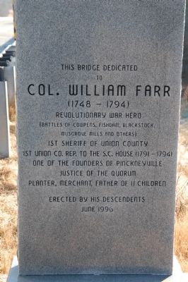 Colonel William Farr Marker image. Click for full size.