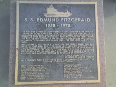 SS Edmund Fitzgerald Marker image. Click for full size.