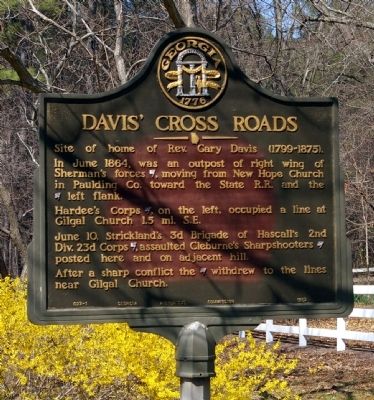Davis' Cross Roads Marker image. Click for full size.