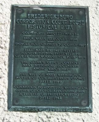 Corporation Court House, Right Side Plaque image. Click for full size.