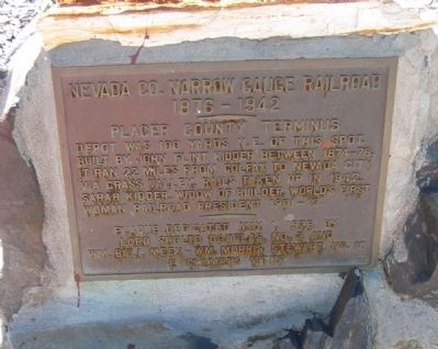 Nevada County Narrow Gauge Railroad Marker image. Click for full size.