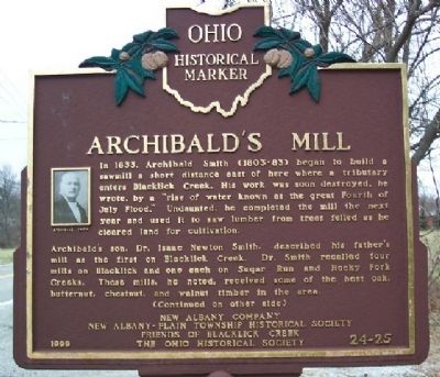 Archibald's Mill Marker (Side A). Click for full size. Archibald's Mill Marker (Side A) image. Click for full size.