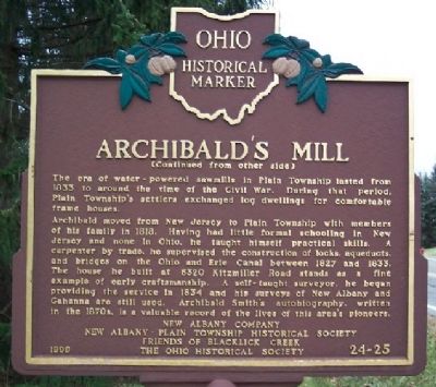 Archibald's Mill Marker (Side B). Click for full size. Archibald's Mill Marker (Side B) image. Click for full size.