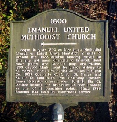 1800 Emanuel United Methodist Church Marker image. Click for full size.