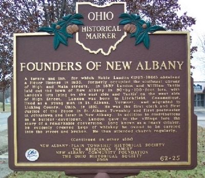Founders of New Albany Marker (Side A). Click for full size. Founders of New Albany Marker (Side A) image. Click for full size.