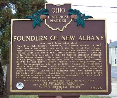 Founders of New Albany Marker (Side B). Click for full size. Founders of New Albany Marker (Side B) image. Click for full size.