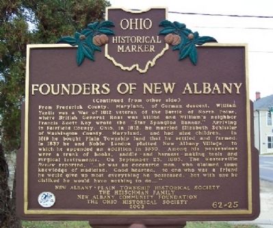 Founders of New Albany Marker (Side B) image. Click for full size.