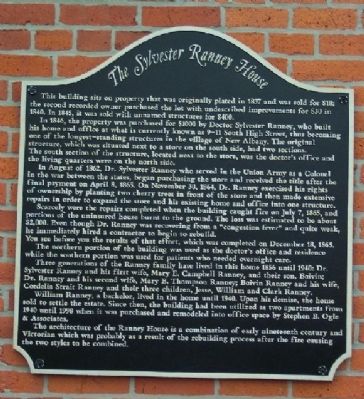 The Sylvester Ranney House Marker image. Click for full size.
