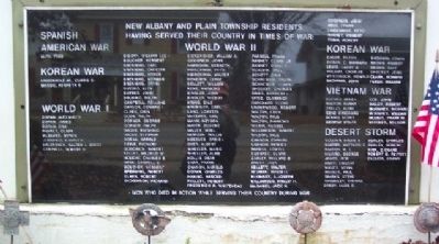 Spanish-American War, World War I, World War II, Korean War, Vietnam War, Desert Storm Panel image. Click for full size.