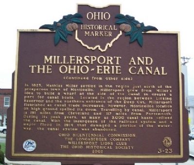 Millersport and the Ohio-Erie Canal Marker image. Click for full size.