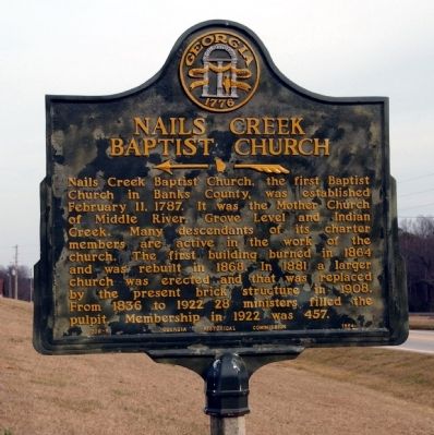 Nails Creek Baptist Church Marker image. Click for full size.