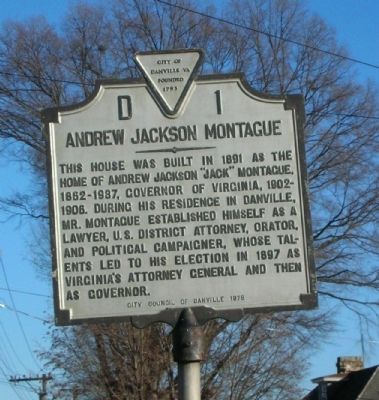 Andrew Jackson Montague Marker image. Click for full size.