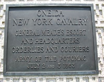 Oneida New York Cavalry Monument Plaque image. Click for full size.