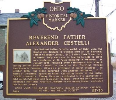 Reverend Father Alexander Cestelli Marker (Side A). Click for full size. Reverend Father Alexander Cestelli Marker (Side A) image. Click for full size.