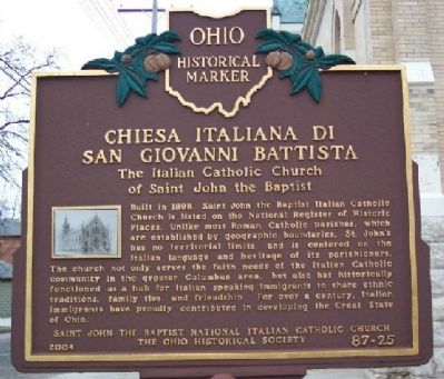 Chiesta Italiana di San Giovanni Battista Marker. Click for full size. Chiesta Italiana di San Giovanni Battista Marker image. Click for full size.