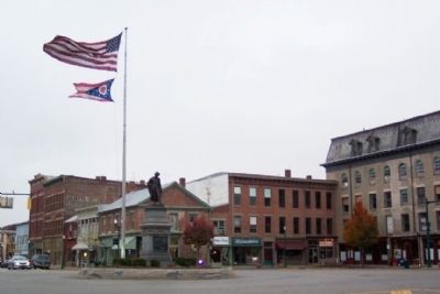 Champaign County Civil War Memorial at heart of downtown Urbana image. Click for full size.